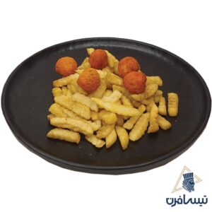سیب زمینی سرخ شده با توپک پنیری