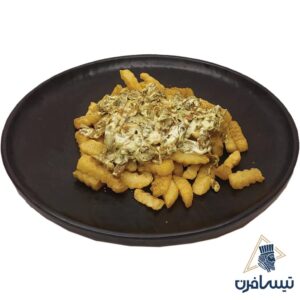 سیب زمینی سرخ شده با سس قارچ